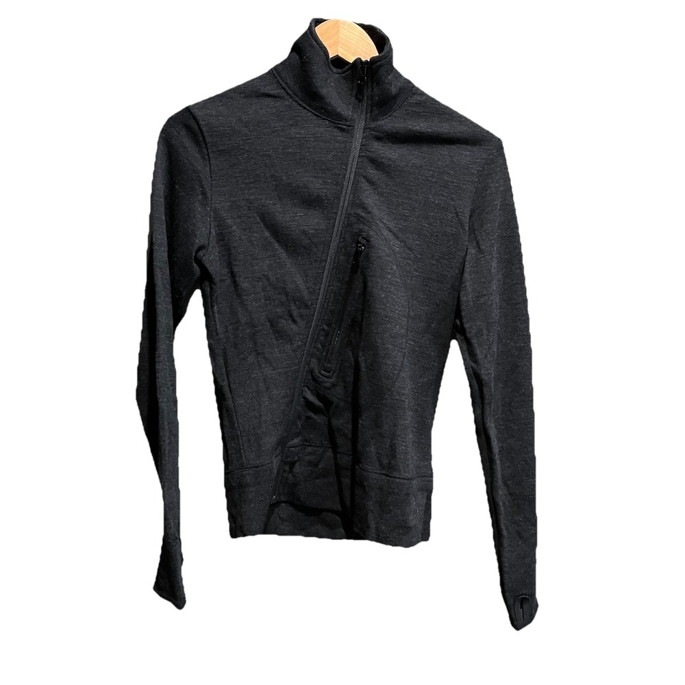 Untouched World‎ Black Full Zip Merino Wool Women's Sweater Size Small